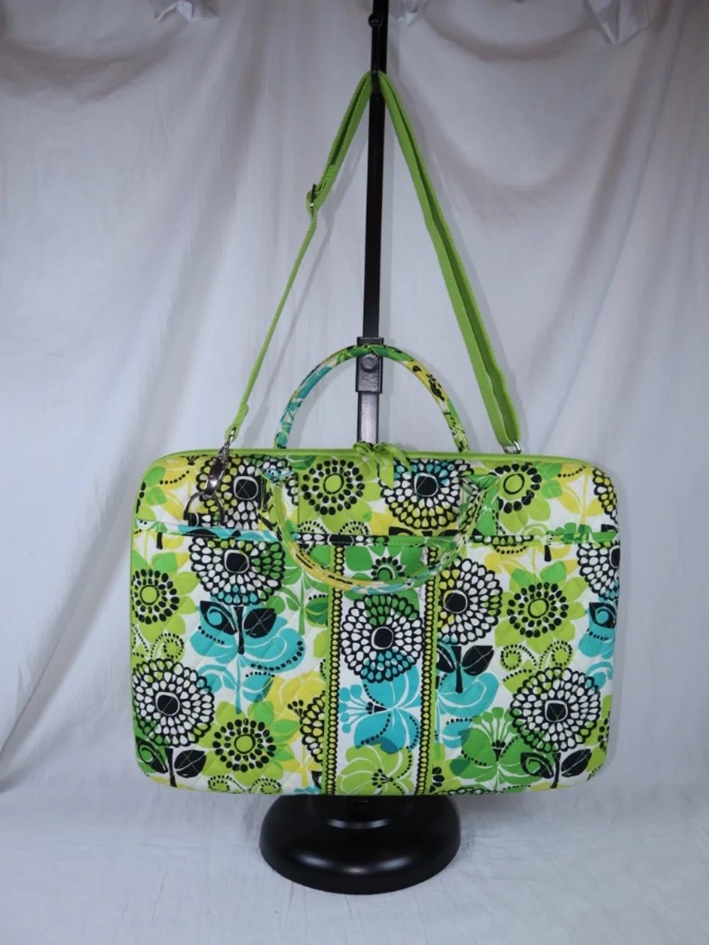 Retired Vera Bradley Limes Up Laptop Case with Carry Handles and Strap Padded
